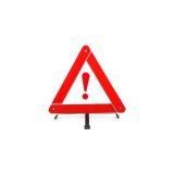 Vehicle mounted reflective tripod warning sign