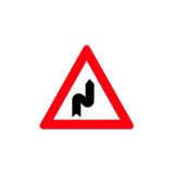 road sign right zigzag bend