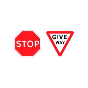 Road sign stop & give way