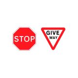 road sign stop & give way