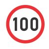 Road sign Maximum speed 100