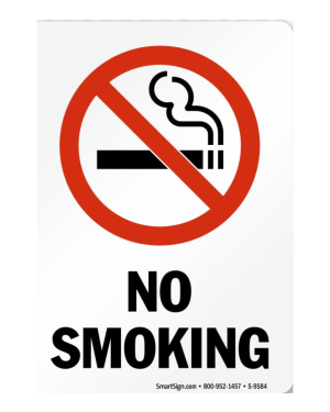 SIGN NO SMOKING 20*30CM