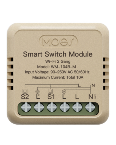 MINI Wi-Fi smart switch 2 gang WM-104B-M